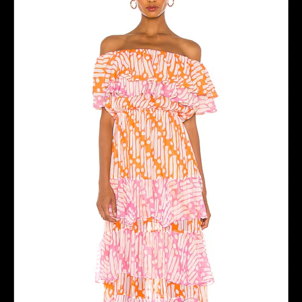 RHODE MAXI RUFFLE DRESS